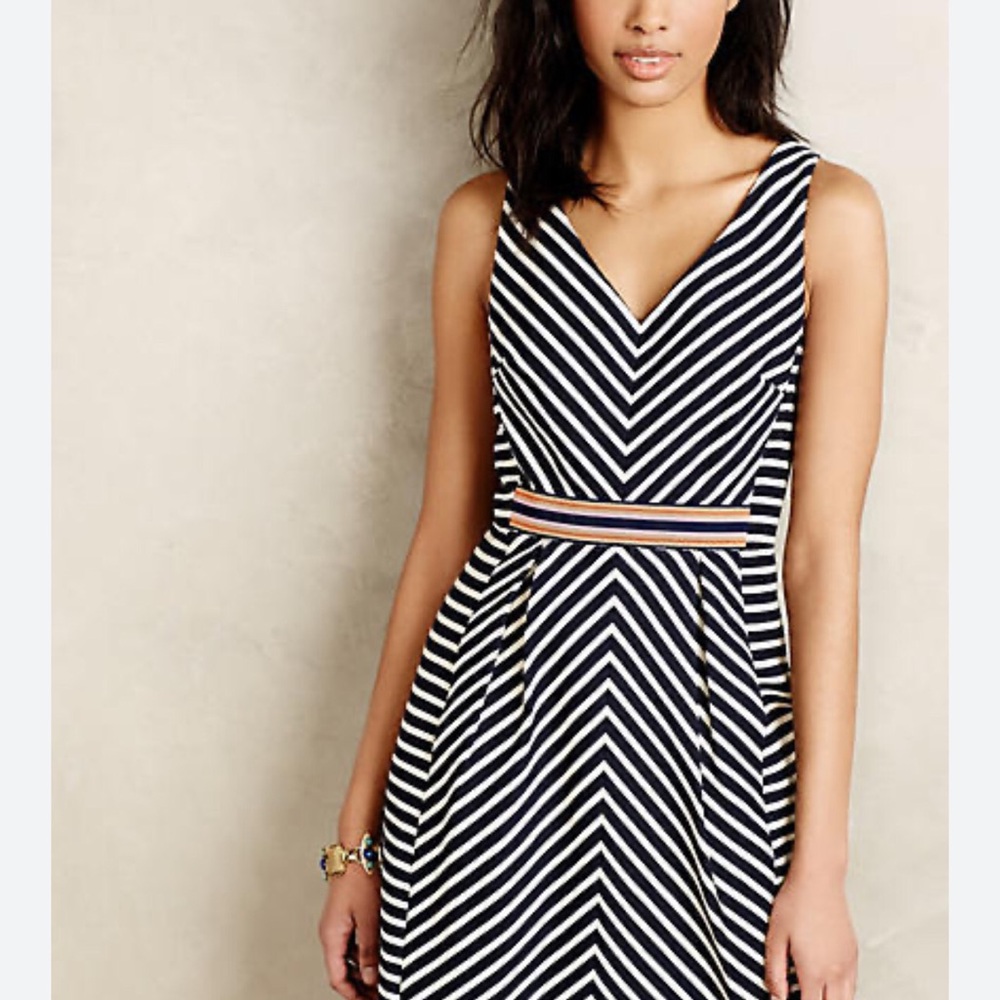 Striped V-Neck Dress